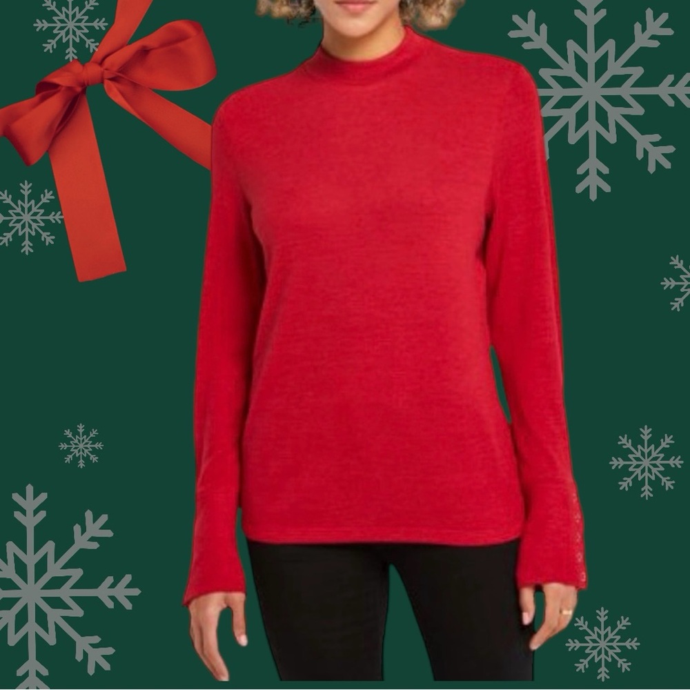 🆕RAFAELLA LADIES’ HACCI TOP IN RIO RED! SIZE -LARGE! BRAND NEW W/TAGS!